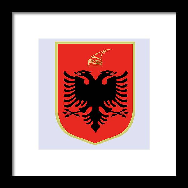 Coat Framed Print featuring the drawing Albania Coat of Arms by Movie Poster Prints
