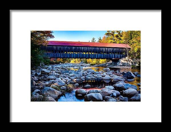 #jefffolger #vistaphotography Framed Print featuring the photograph Albany covered Bridge reflection by Jeff Folger