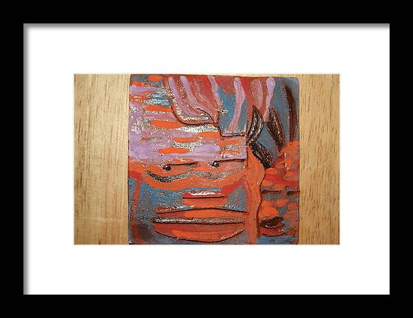 Jesus Framed Print featuring the ceramic art Albert and Christine - tile by Gloria Ssali