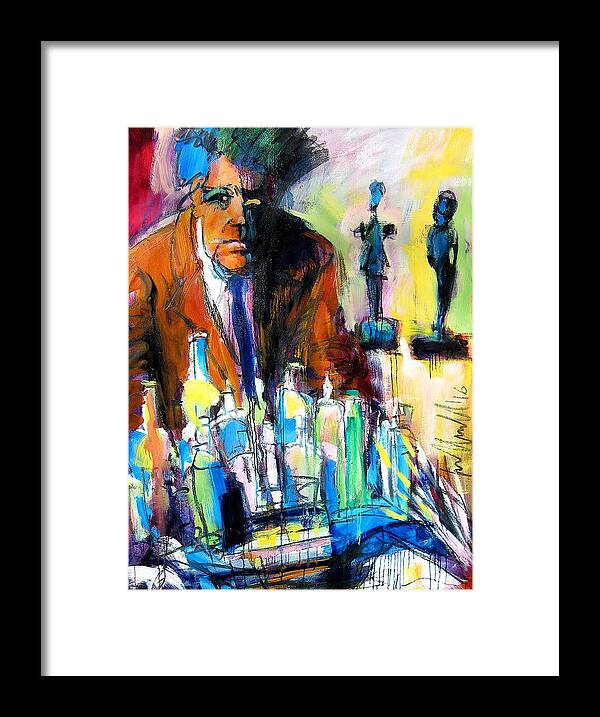 Alberto Giacometti Framed Print featuring the painting Alberto by Les Leffingwell