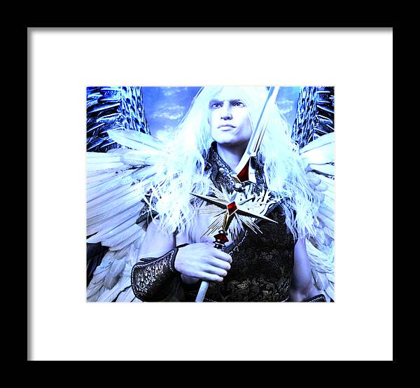 Angel Framed Print featuring the painting Albino Angel 2 by Suzanne Silvir