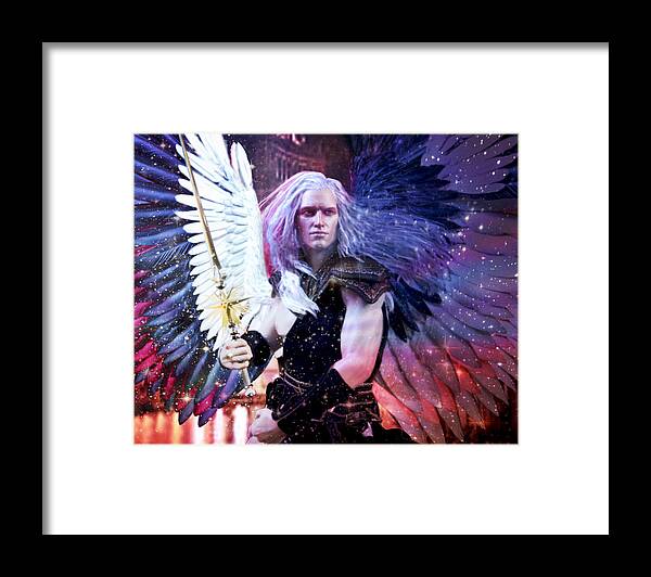 Albino Angel Framed Print featuring the painting Albino Angel 3 by Suzanne Silvir