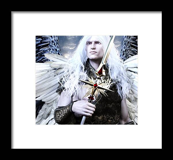 Guardian Angel Framed Print featuring the painting Albino Angel by Suzanne Silvir