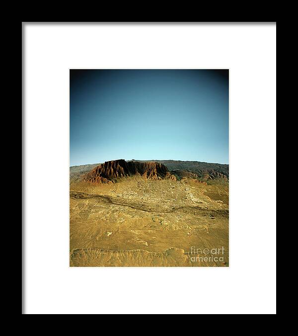 Albuquerque Framed Print featuring the digital art Albuquerque 3D View West-East Natural Color by Frank Ramspott