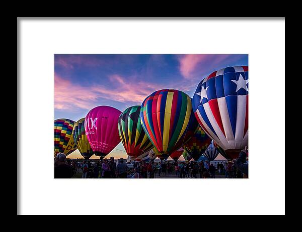 Albuquerque Framed Print featuring the photograph Albuquerque Hot Air Balloon Fiesta by Ron Pate