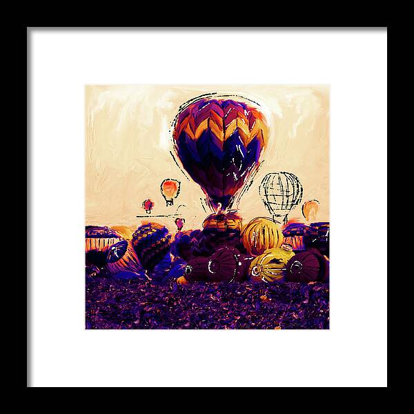 Albuquerque International Balloon Fiesta Framed Print featuring the painting Albuquerque international balloon fiesta 252 2 by Mawra Tahreem