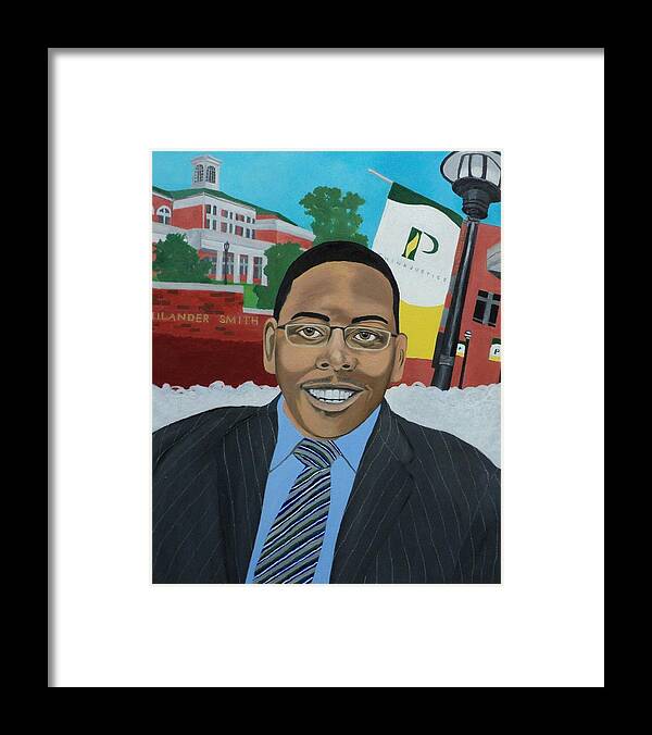 Black Framed Print featuring the painting Alex by Angelo Thomas