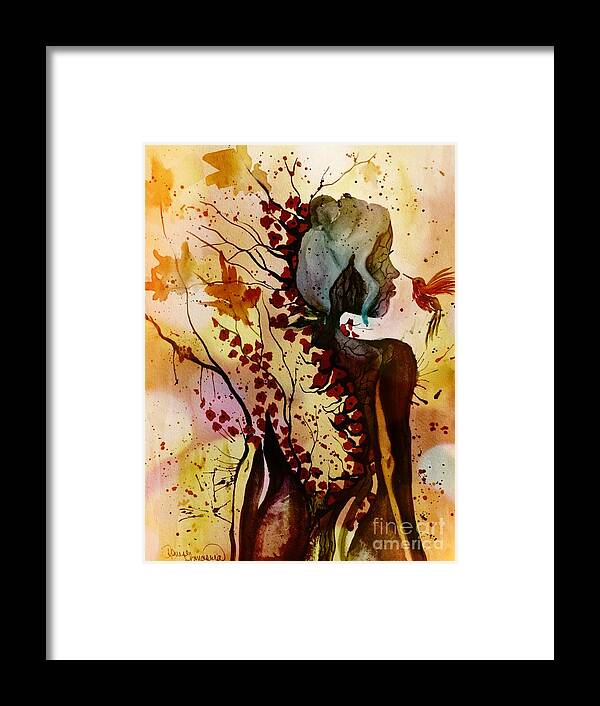 Abstract Framed Print featuring the painting Alex In Wonderland by Denise Tomasura