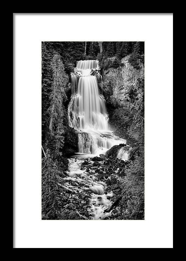 Alexander Falls Framed Print featuring the photograph Alexander Falls - bw 2 by Stephen Stookey