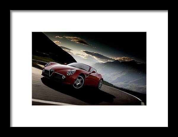 Alfa Romeo 8c Competizione Framed Print featuring the digital art Alfa Romeo 8C Competizione by Maye Loeser