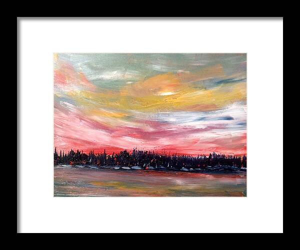 Canadian Landscape Painting Framed Print featuring the painting Algonquin Sky by Desmond Raymond