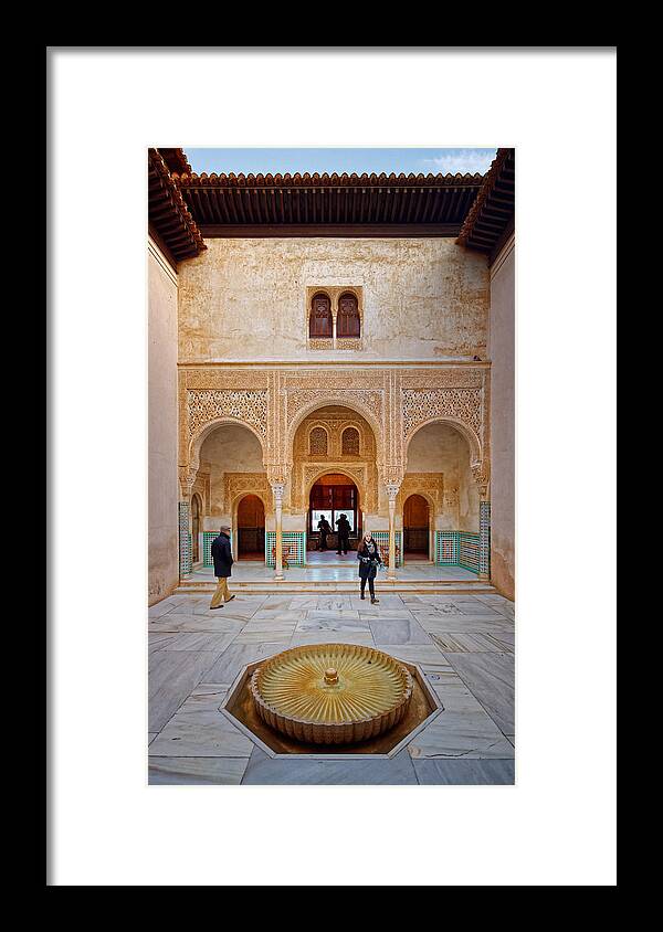 Courtyard Framed Print featuring the photograph Alhambra Courtyard by Adam Rainoff
