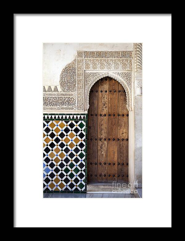 Alhambra Framed Print featuring the photograph Alhambra door detail by Jane Rix