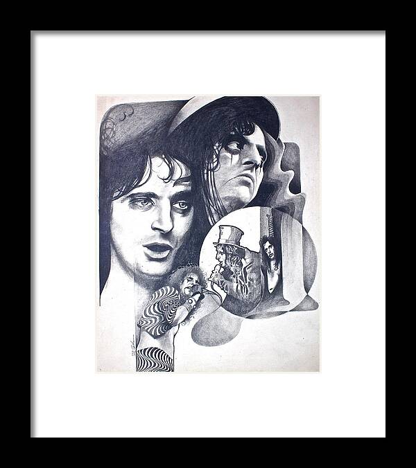Pencil Drawing Framed Print featuring the drawing Alice Cooper by Cliff Spohn