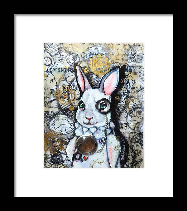 Alice's white rabbit Framed Print by Anna Griffard