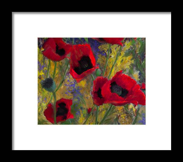 Flowers Framed Print featuring the painting Alicias Poppies by Colleen Taylor