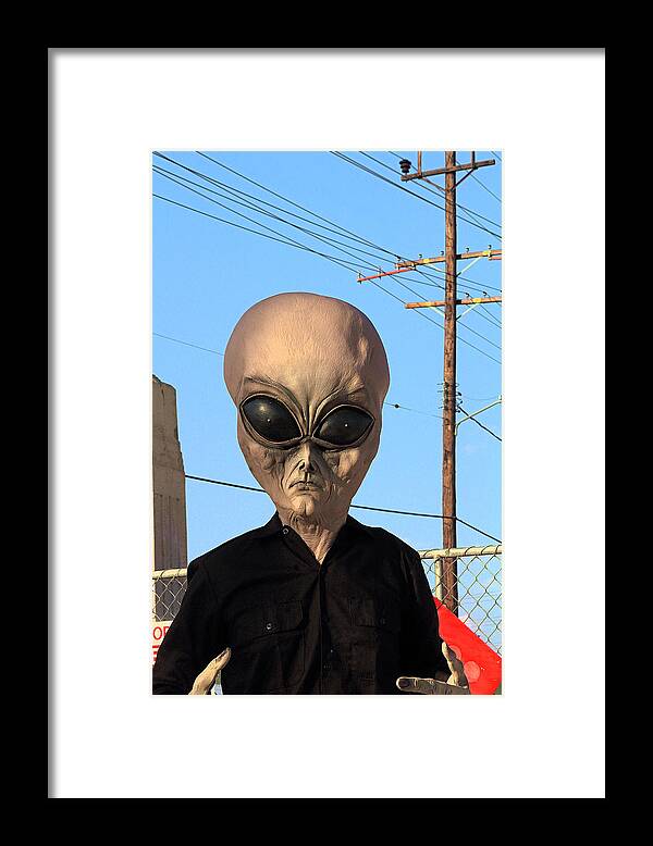 Alien Face At 6th Street Bridge Framed Print featuring the photograph Alien Face At 6th Street Bridge by Viktor Savchenko