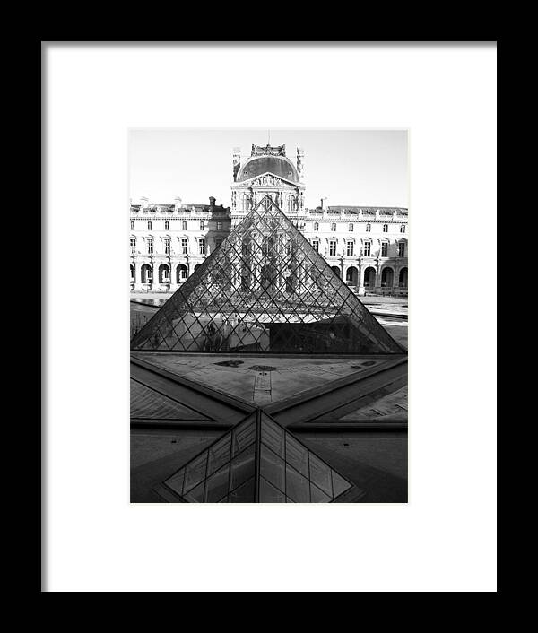 Pyramids Framed Print featuring the photograph Aligned Pyramids at the Louvre by Donna Corless