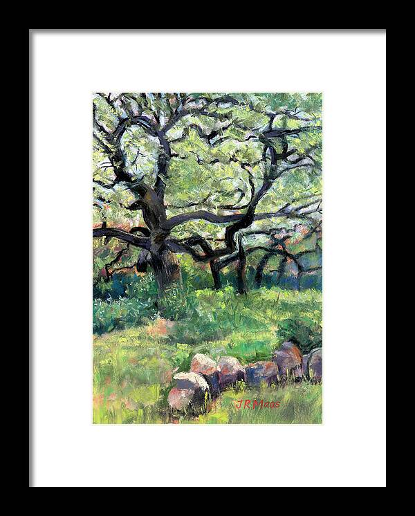 Texas Framed Print featuring the pastel Alive Oaks by Julie Maas