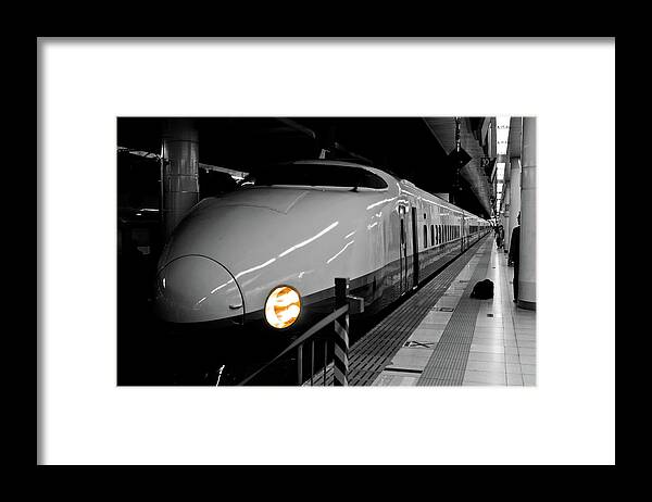 Shinkansen Framed Print featuring the photograph All Aboard by Sebastian Musial
