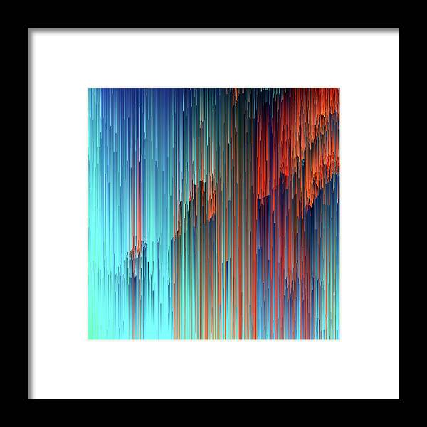 Glitch Framed Print featuring the digital art All About Us - Abstract Pixel Art by Jennifer Walsh