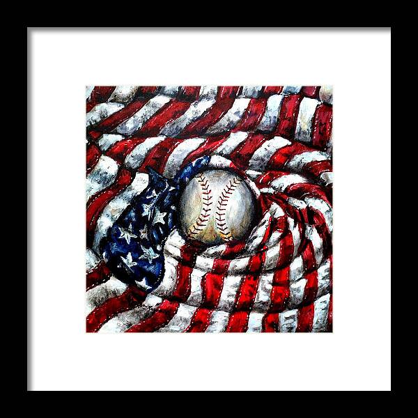 America Framed Print featuring the painting All American by Shana Rowe Jackson