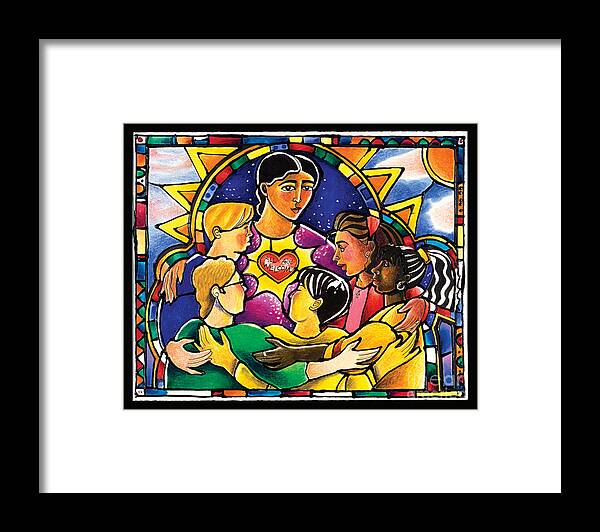 All Are Welcome Framed Print featuring the painting All Are Welcome - MMAAW by Br Mickey McGrath OSFS