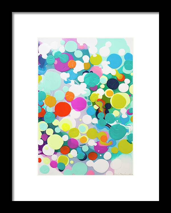 Abstract Framed Print featuring the painting All in the Timing by Claire Desjardins
