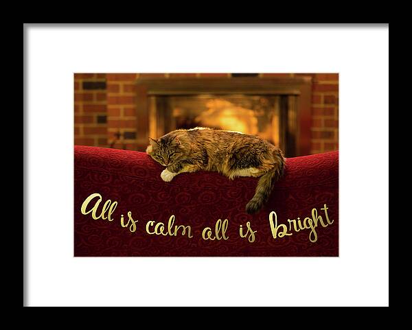 Card Framed Print featuring the photograph All Is Calm All Is Bright by Jackie Sajewski