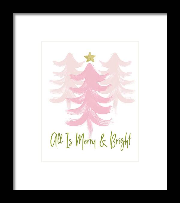 Merry And Bright Framed Print featuring the mixed media All Is Merry And Bright- Art by Linda Woods by Linda Woods