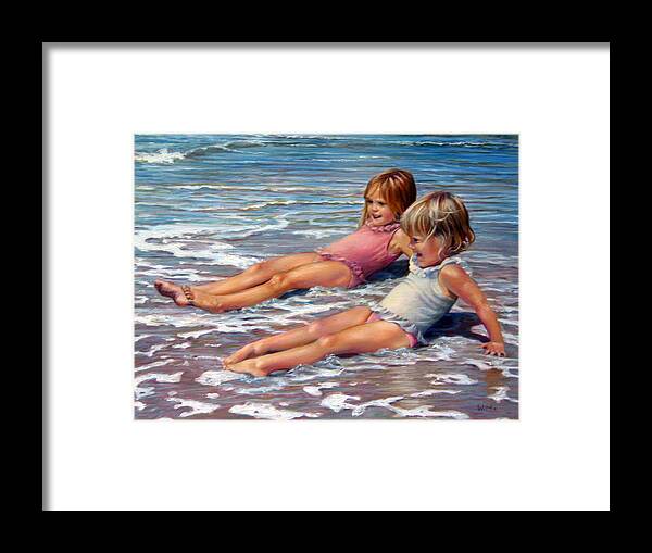 Children Framed Print featuring the painting All Smiles by Marie Witte
