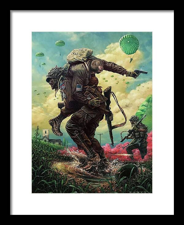82nd Airborne Division Framed Print featuring the painting All The Way by Dan Nance