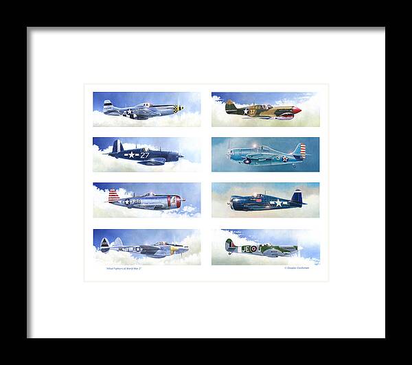 Warplane Framed Print featuring the painting Allied Fighters of the Second World War by Douglas Castleman
