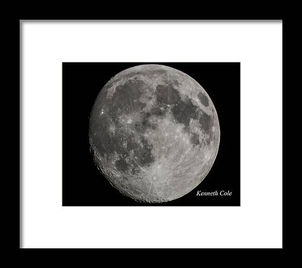 Almost A Full Moon Photograph Framed Print featuring the photograph Almost full moon by Kenneth Cole