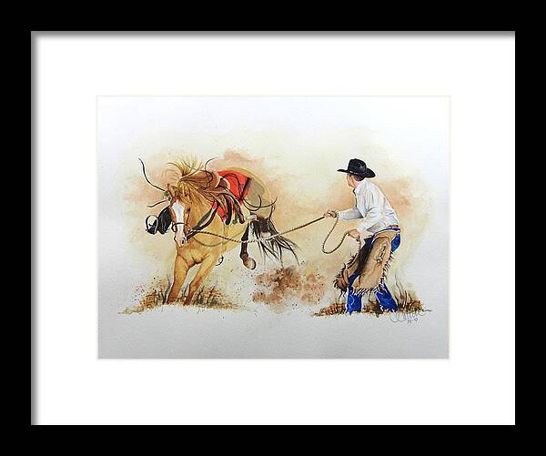 Western Framed Print featuring the painting Almost Ready by Jimmy Smith