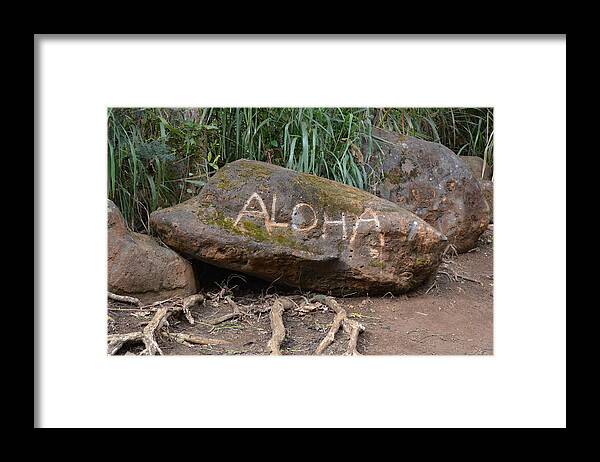 Rock Framed Print featuring the photograph Aloha by Carolyn Mickulas