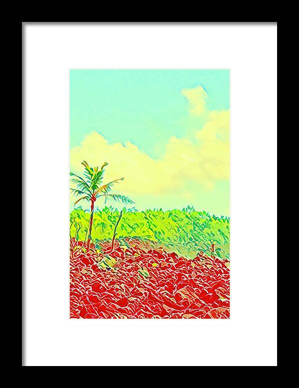 #flowersofaloha #aloha #hawaii Framed Print featuring the photograph Aloha Lava Aina Hawaii Sky by Joalene Young