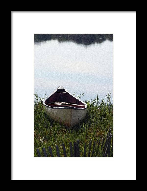 Canoe Framed Print featuring the photograph Alone and Waiting by Mary Haber