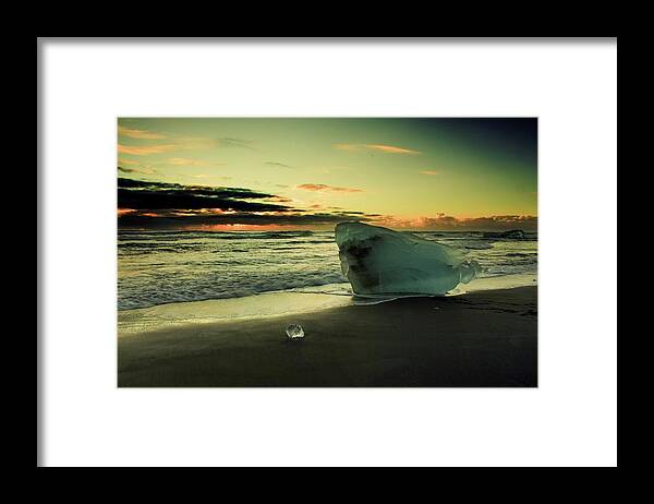 Iceland Framed Print featuring the photograph Alone on the beach by Robert Grac
