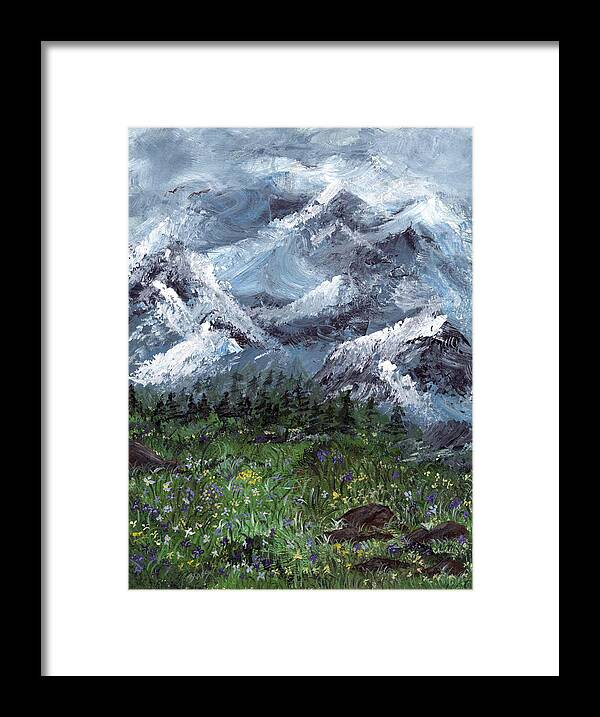 Mountains Framed Print featuring the painting Alps by Donna Blackhall