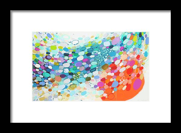 Abstract Framed Print featuring the painting Always Looking for True Love by Claire Desjardins