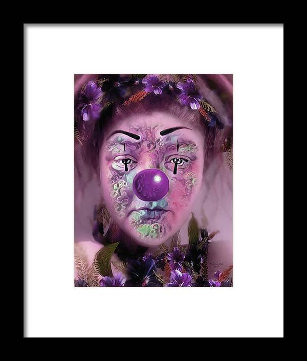 Digital Art Framed Print featuring the digital art Always Playing the Clown by Artful Oasis