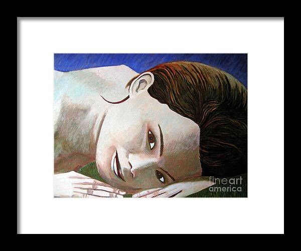 Identity (symbolic Art) Framed Print featuring the painting Am I my body my beauty by Tanni Koens