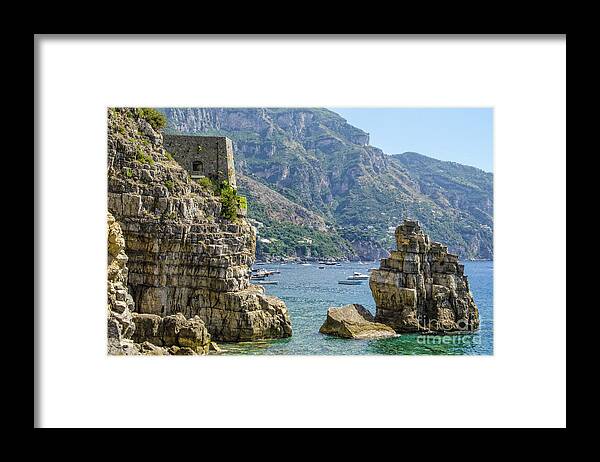 Positano Framed Print featuring the photograph Amalfi fortress by Maria Rabinky