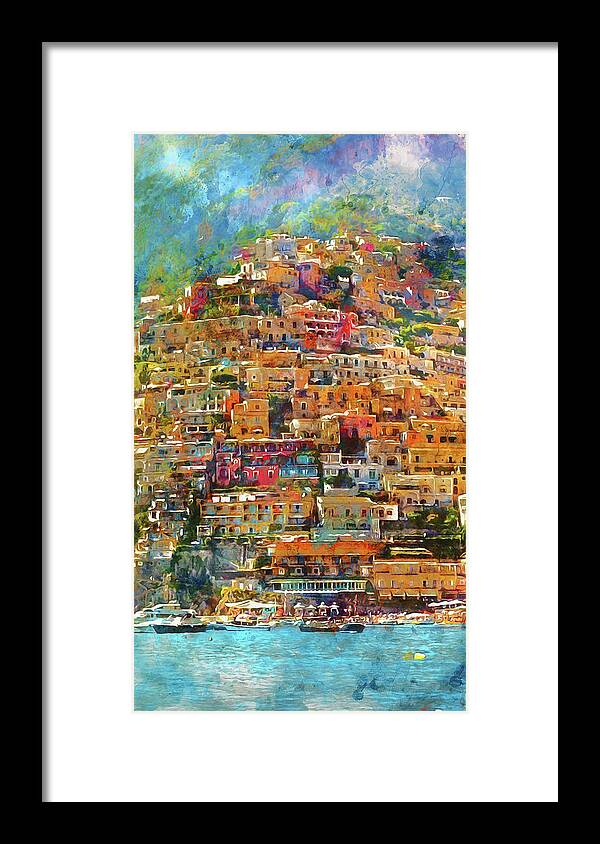Italy Framed Print featuring the painting Amalfi, Italy - 02 by AM FineArtPrints