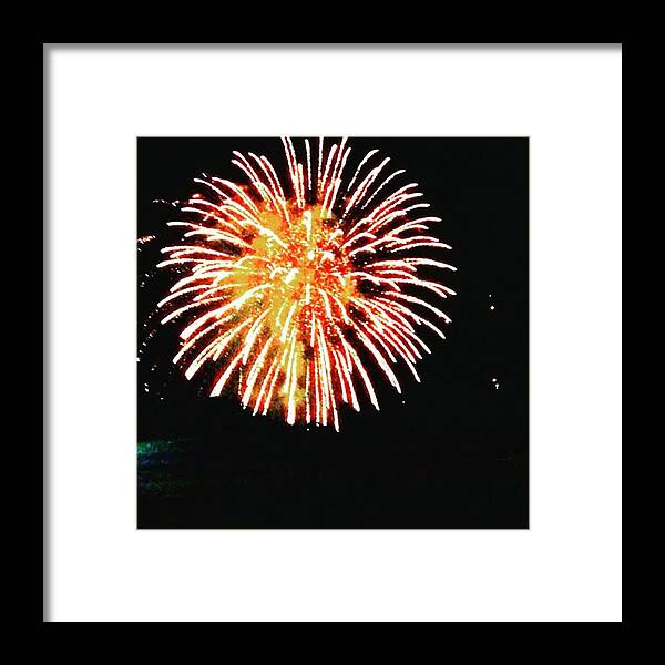 Eastrockpark Framed Print featuring the photograph Amazing Display Of Fireworks In Our by Mae Coy