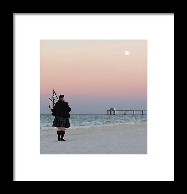 Bagpipe Framed Print featuring the photograph Amazing Full Blood Moon Grace by Kent Dunning