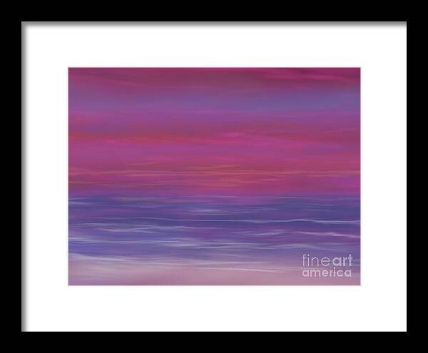Sunset Framed Print featuring the painting Amazing Sunset by Roxy Riou