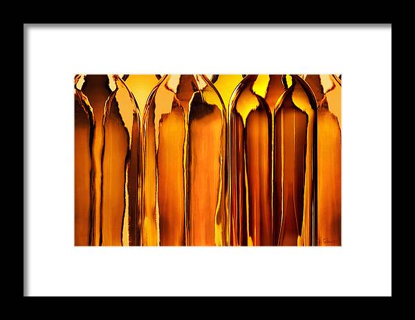 Bottle Framed Print featuring the photograph Amber Abstraction by Joe Bonita