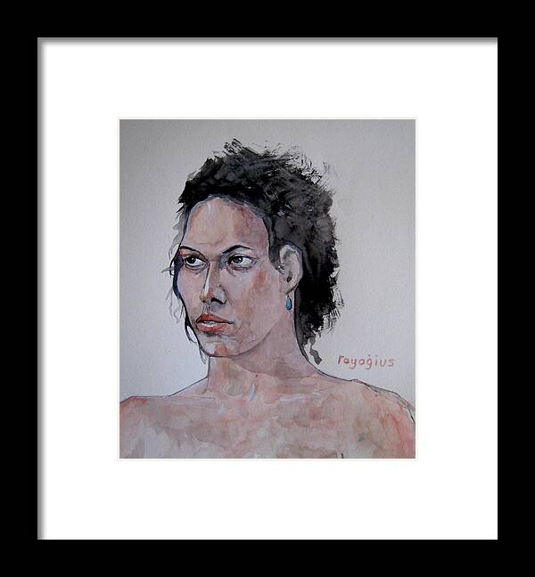 Female Framed Print featuring the painting Amber B III by Ray Agius